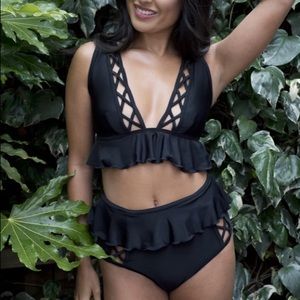 Peek & Beau black lattice bikini top and bottom